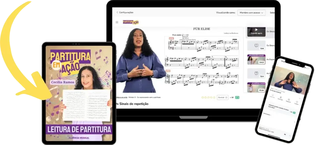 O curso em diferentes dispositivos