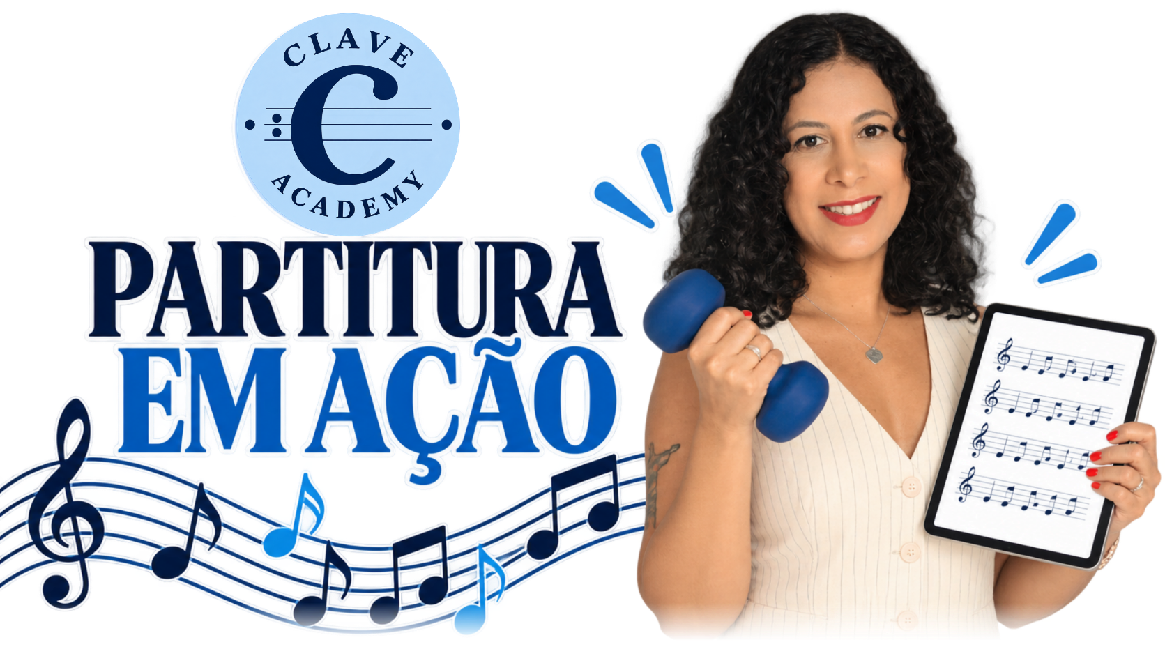 Cecília demonstrando a leitura de padrões rítmicos